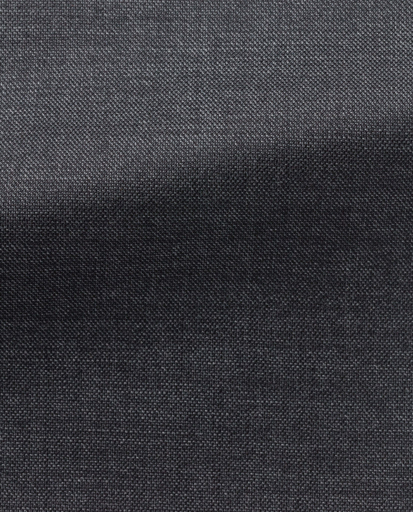 Marzotto 365 Dark Grey Merino Wool Stretch Sharkskin