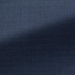 Marzotto 365 Dark Blue Merino Wool Stretch Sharkskin