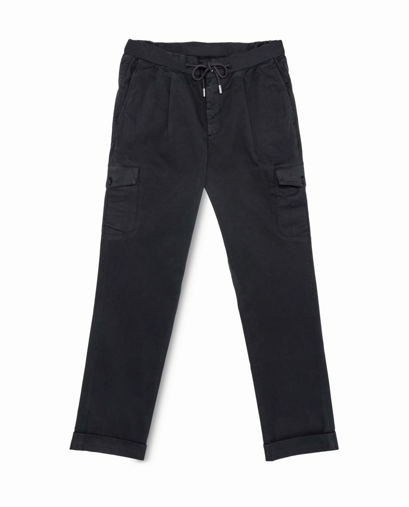 Olimpias Cotton Dark Grey Garment Dyed Stretch Broken Twill