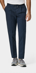 Olimpias Cotton Dark Blue Garment Dyed Stretch Fine Twill