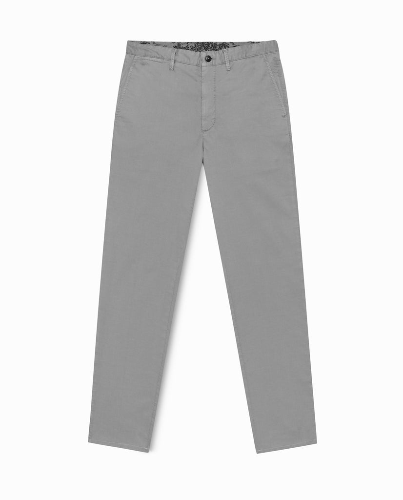 Olimpias Cotton Light Grey Garment Dyed Stretch Fine Twill