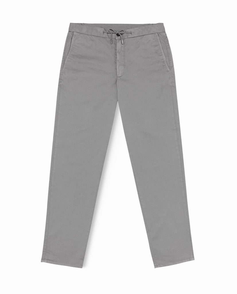 Olimpias Cotton Light Grey Garment Dyed Stretch Fine Twill