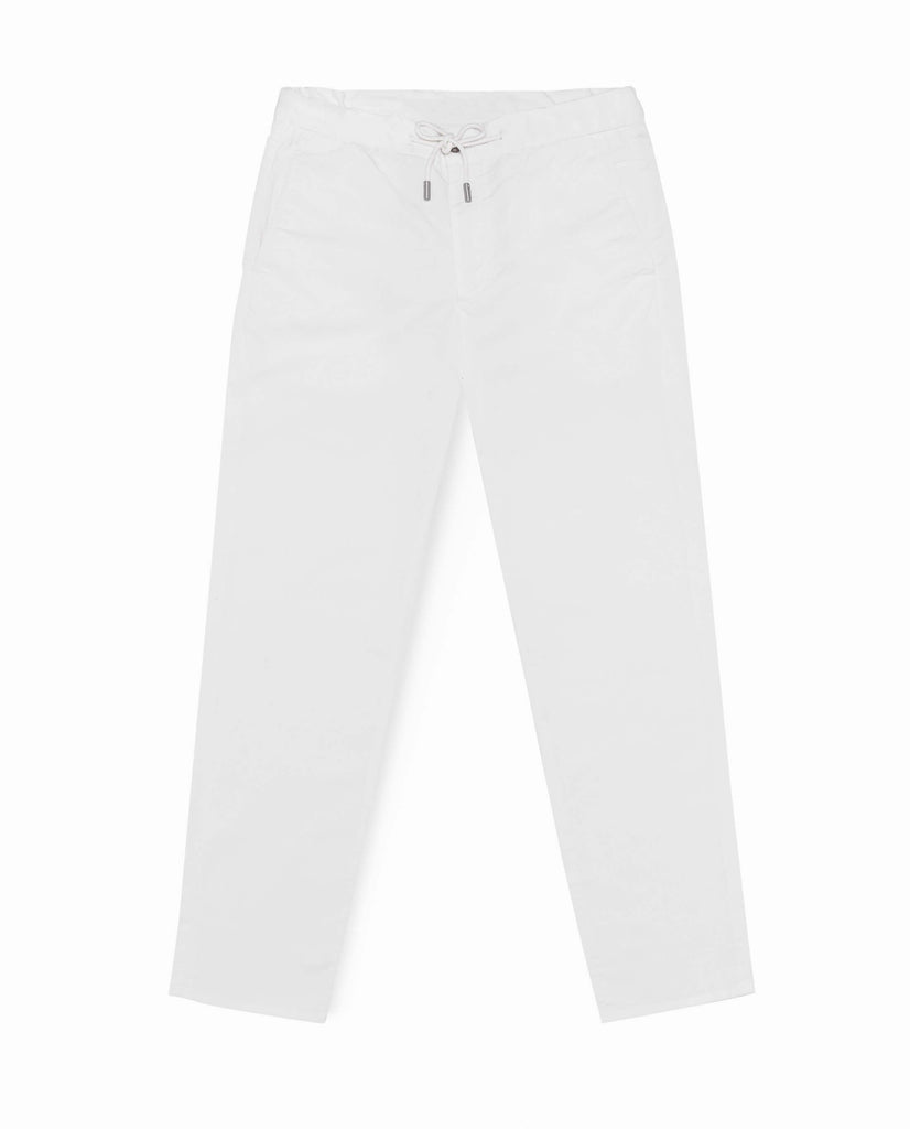 Olimpias Cotton White Garment Dyed Stretch Fine Twill