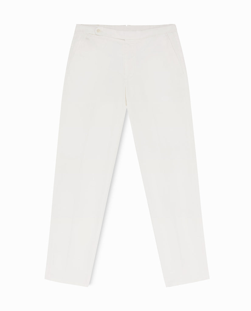 Olimpias Cotton Off White Garment Dyed Stretch Broken Twill