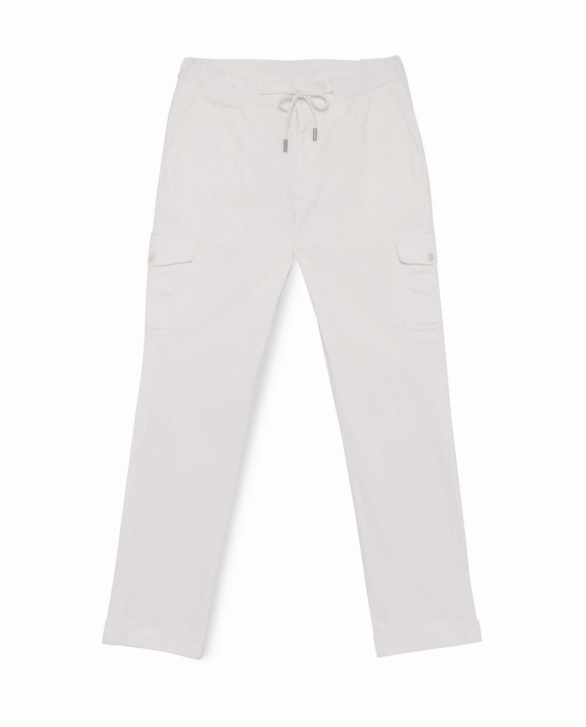 Olimpias Cotton Off White Garment Dyed Stretch Broken Twill