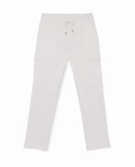 Olimpias Cotton Off White Garment Dyed Stretch Broken Twill