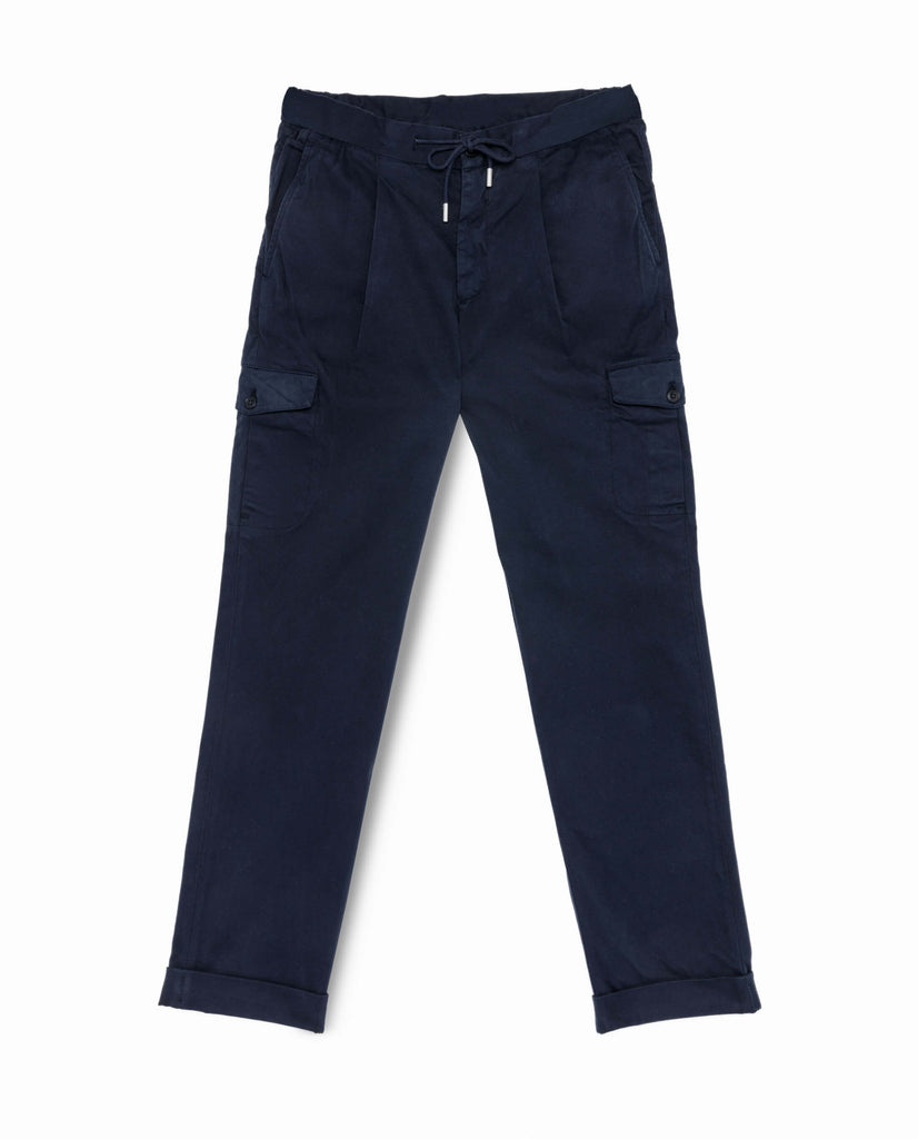 Olimpias Cotton Midnight Blue Garment Dyed Stretch Broken Twill