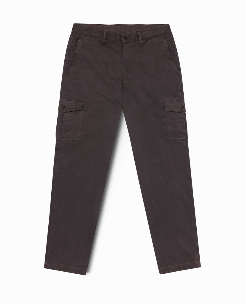 Olimpias Cotton Dark Brown Garment Dyed Stretch Fine Twill