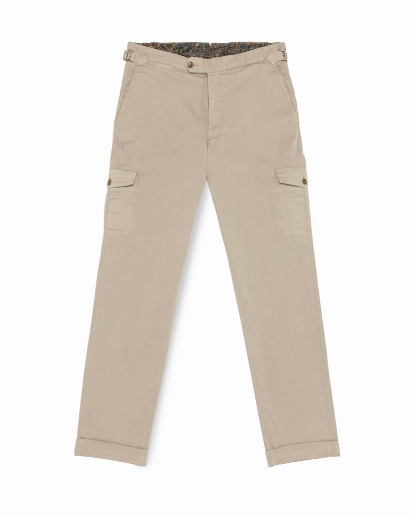 Olimpias Cotton Sand Garment Dyed Stretch Fine Twill