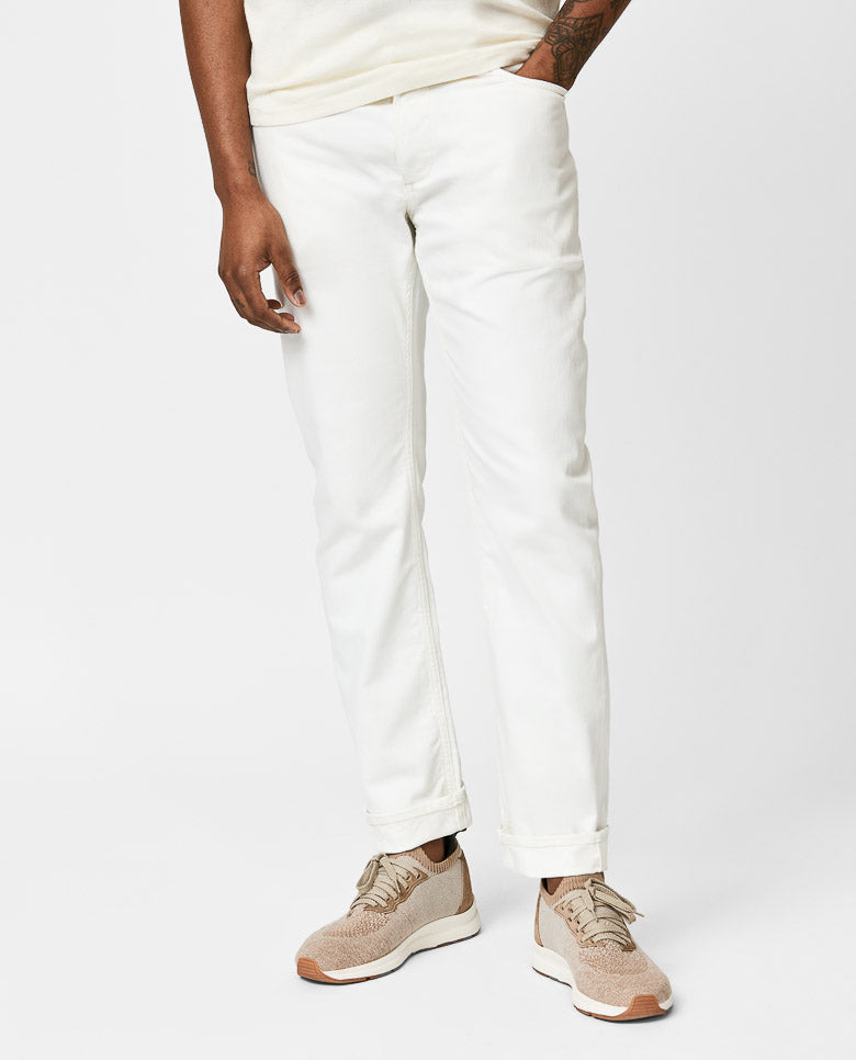 Trousers Olimpias Off White Heavy Cotton Twill Stretch