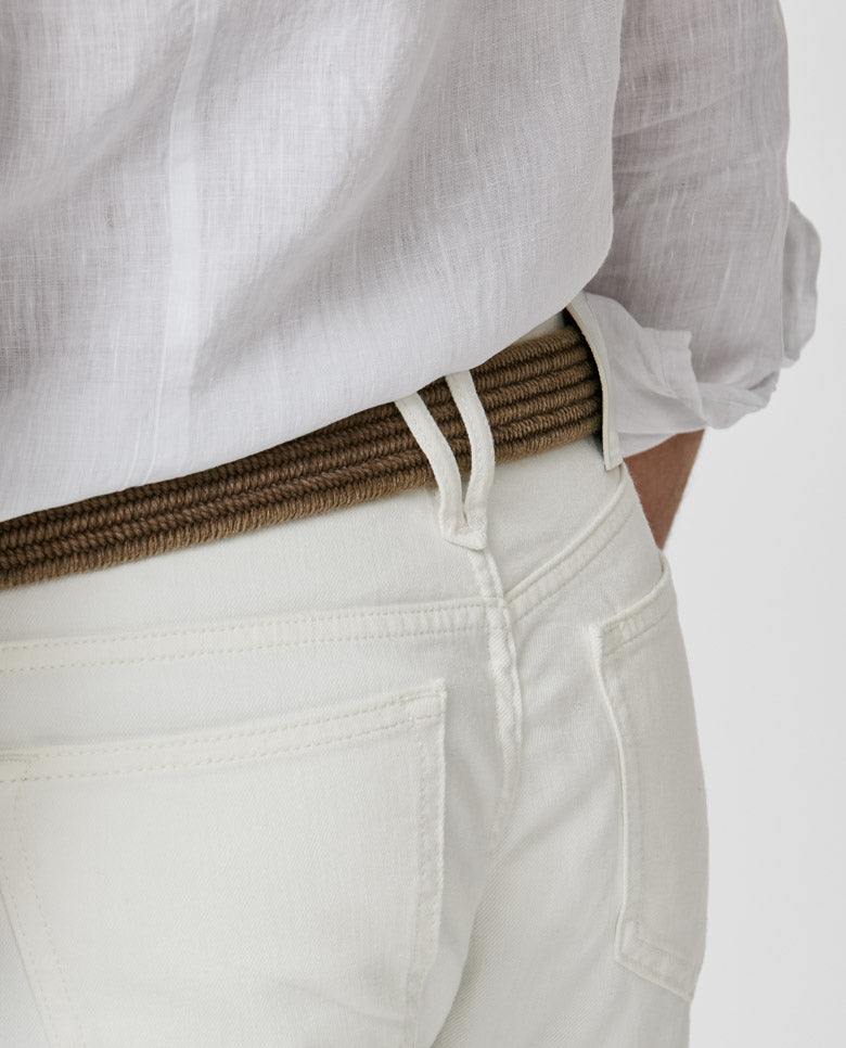 Trousers Olimpias Off White Heavy Cotton Twill Stretch