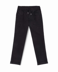 Olimpias Trousers Olimpias Black Heavy Cotton Twill Stretch