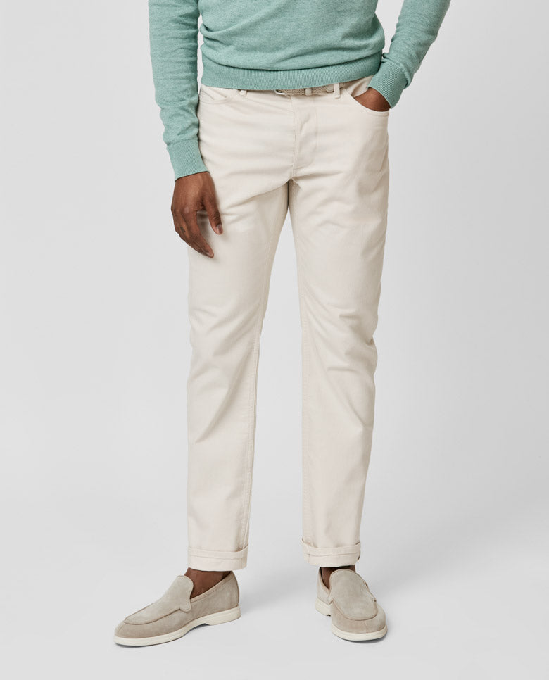 Trousers Olimpias Light Sand Heavy Cotton Twill Stretch