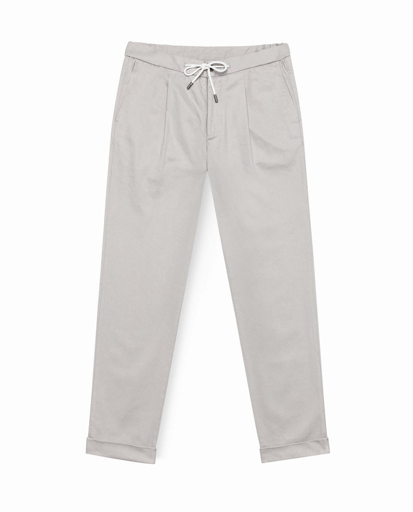 Trousers Olimpias Light Grey Heavy Cotton Twill Stretch