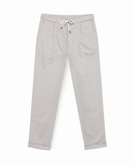 Trousers Olimpias Light Grey Heavy Cotton Twill Stretch