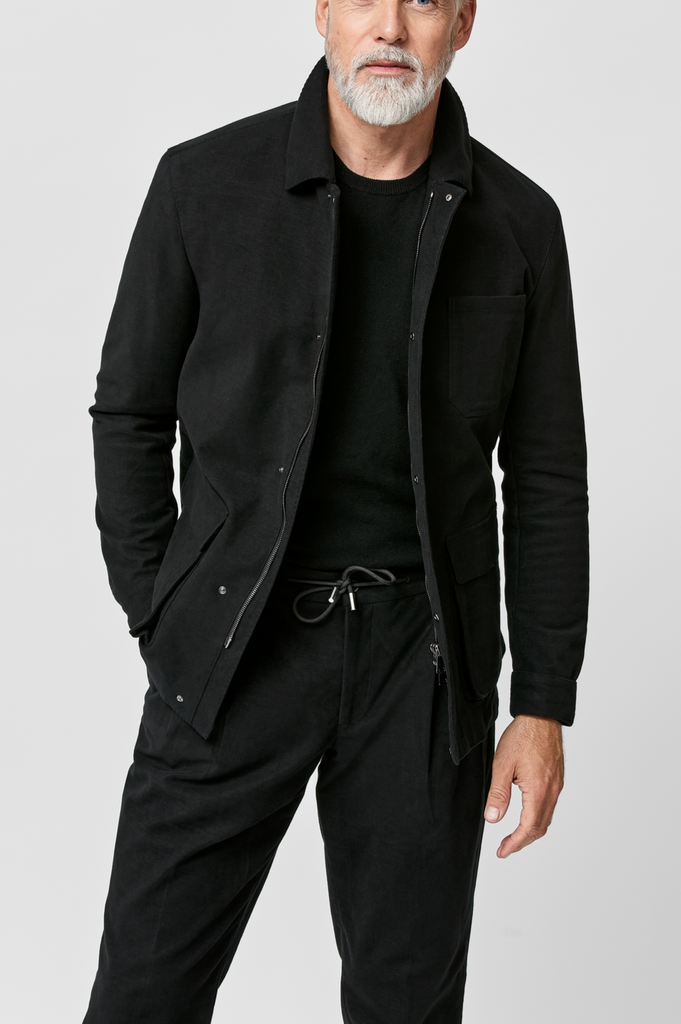 Trousers Olimpias Black Moleskin Cotton Stretch