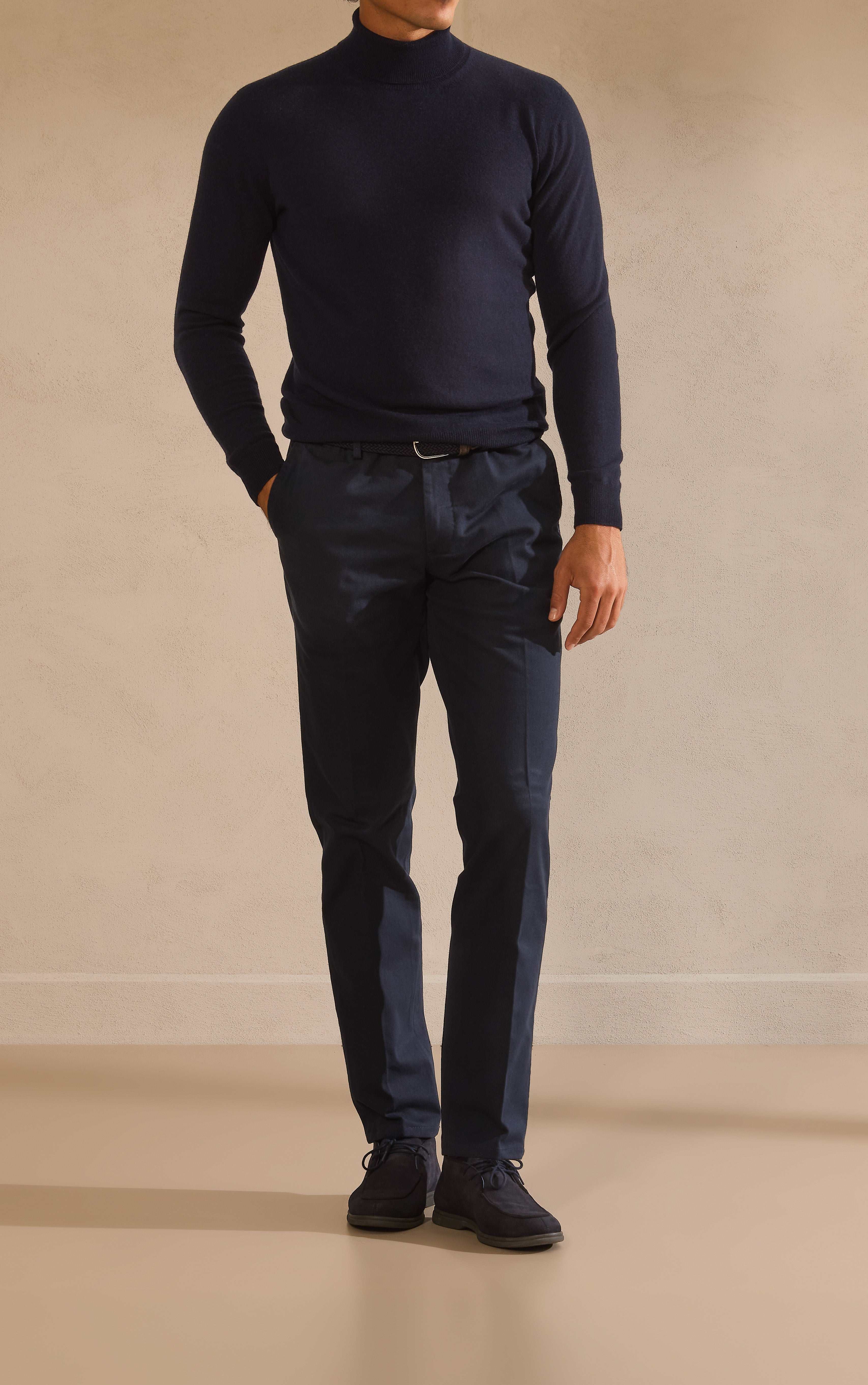 Albizzate 365 Midnight Blue Cotton Stretch Twill Pants
