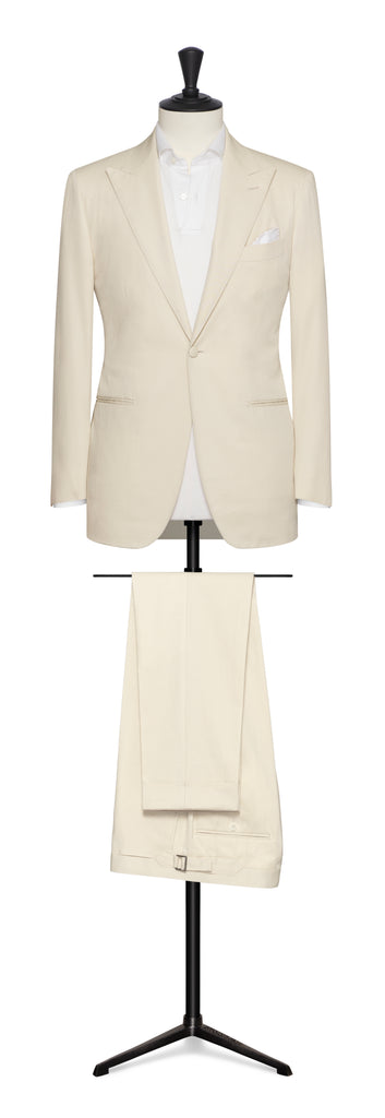 Larusmiani Cotton stretch Fine Gabardine Off White