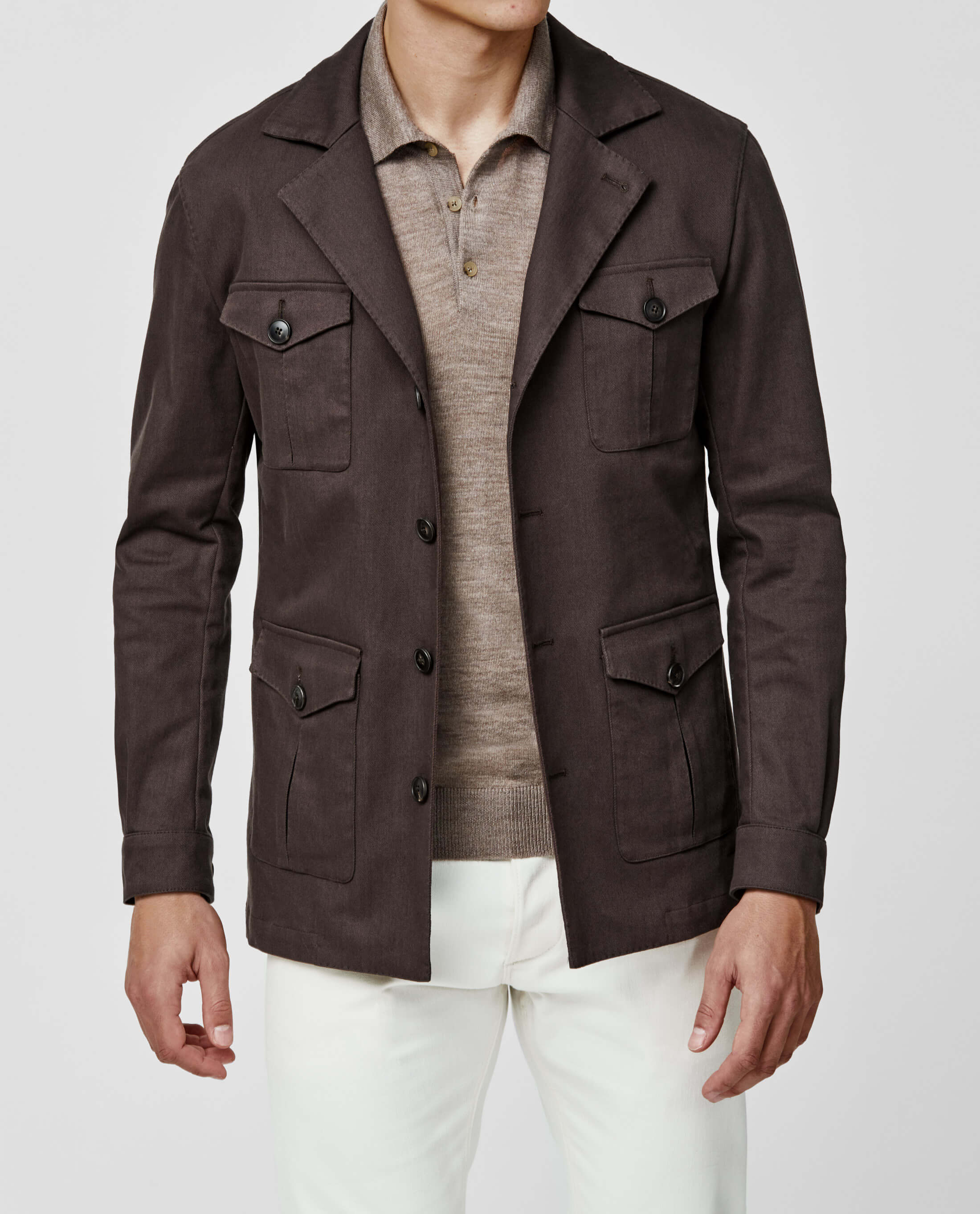 Olimpias Dark Brown Heavy Cotton Stretch Twill