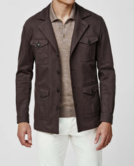 Olimpias Dark Brown Heavy Cotton Stretch Twill