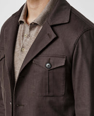 Olimpias Dark Brown Heavy Cotton Stretch Twill