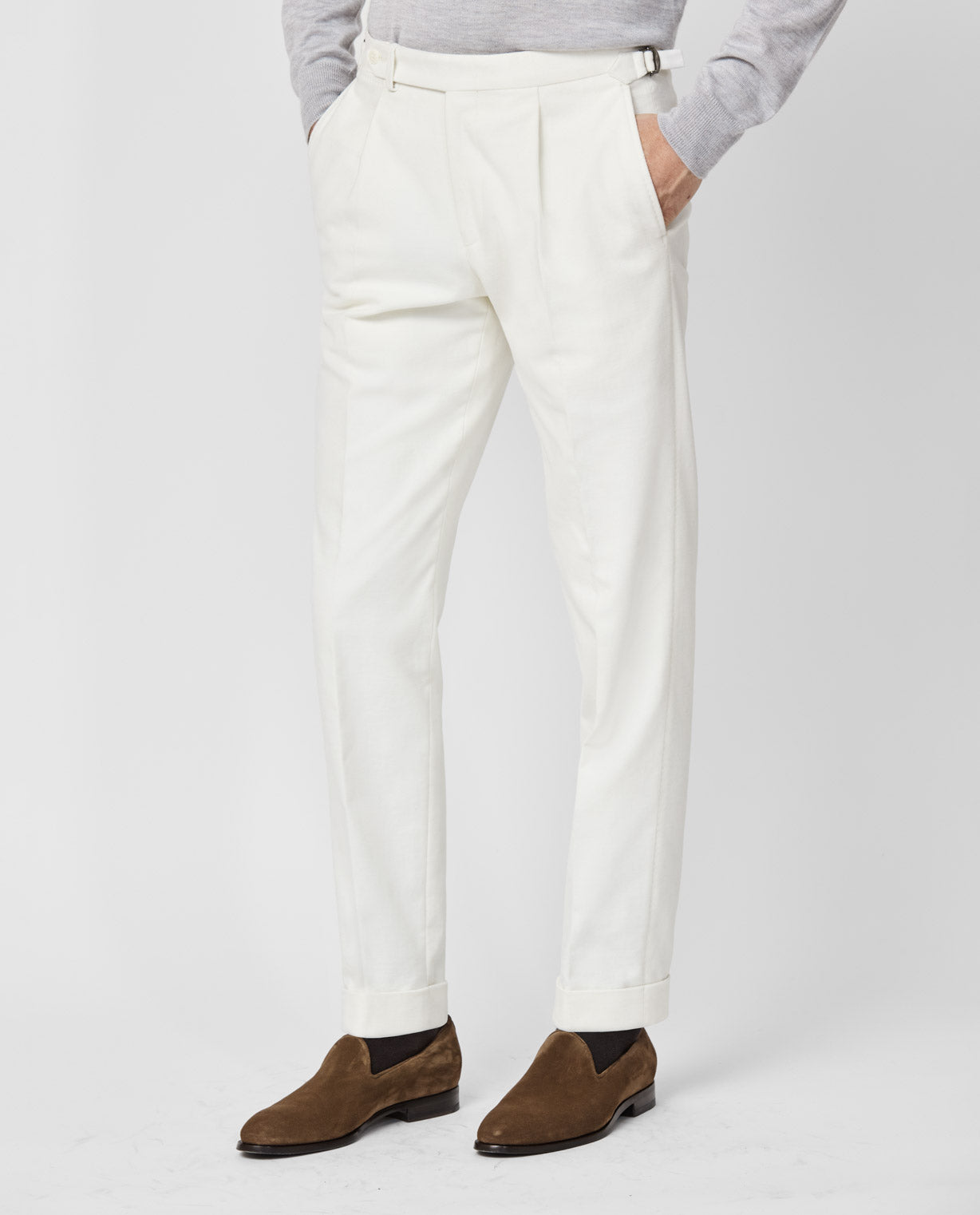 Olimpias Off White Moleskin Cotton Stretch