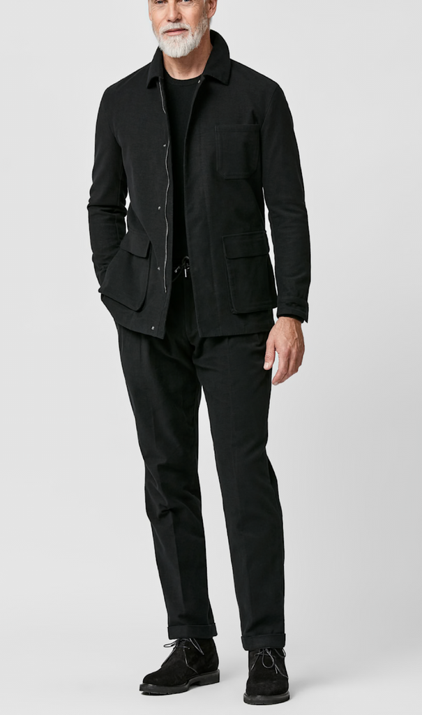 Olimpias Black Moleskin Cotton Stretch