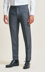 Trousers Barberis Canonico 365 Doppio Ritorto S130 Merino Wool Dark Grey Twill
