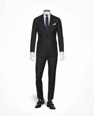 Barberis Canonico 365 Doppio Ritorto S130 Merino Wool Charcoal Grey Pin Point