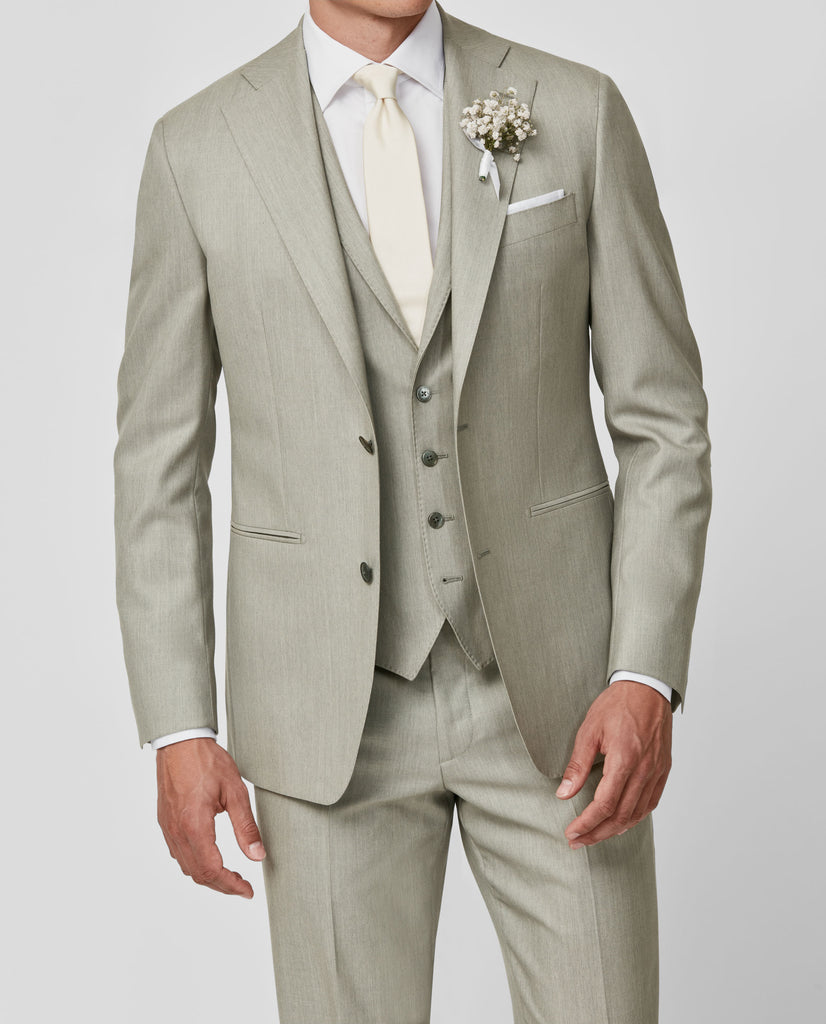 Angelico 365 Doppio Ritorto S130 Merino Wool Twill Smoke Grey Mélange