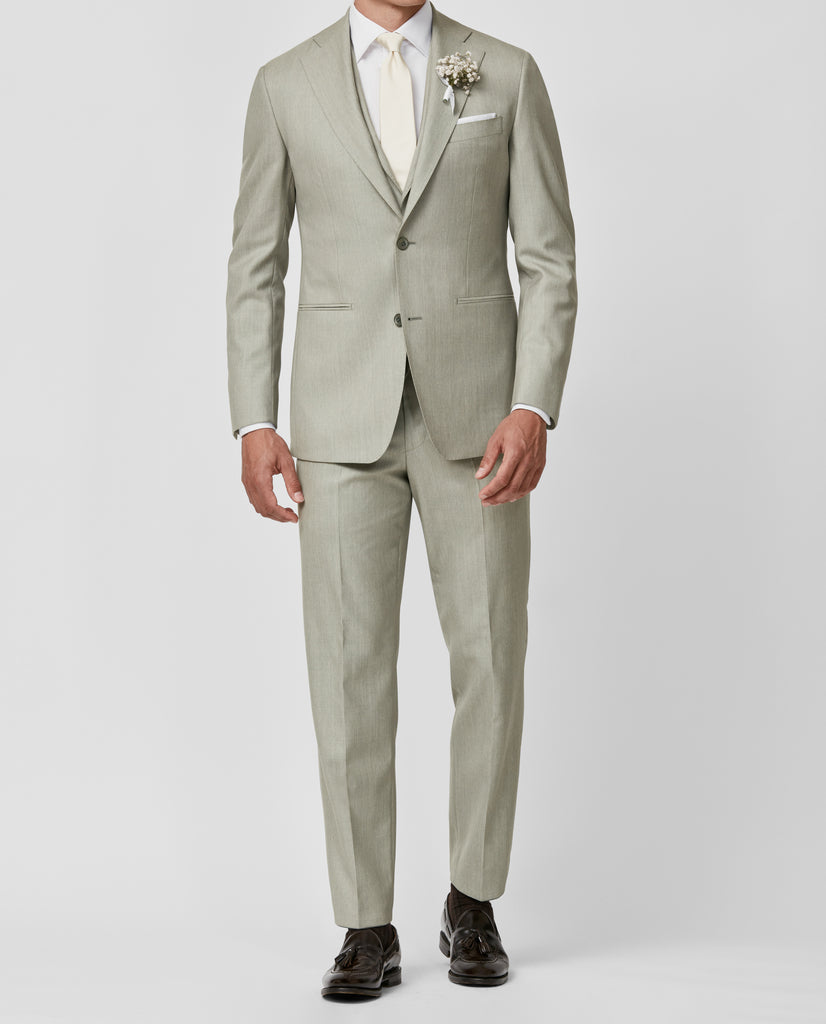 Angelico 365 Doppio Ritorto S130 Merino Wool Twill Smoke Grey Mélange