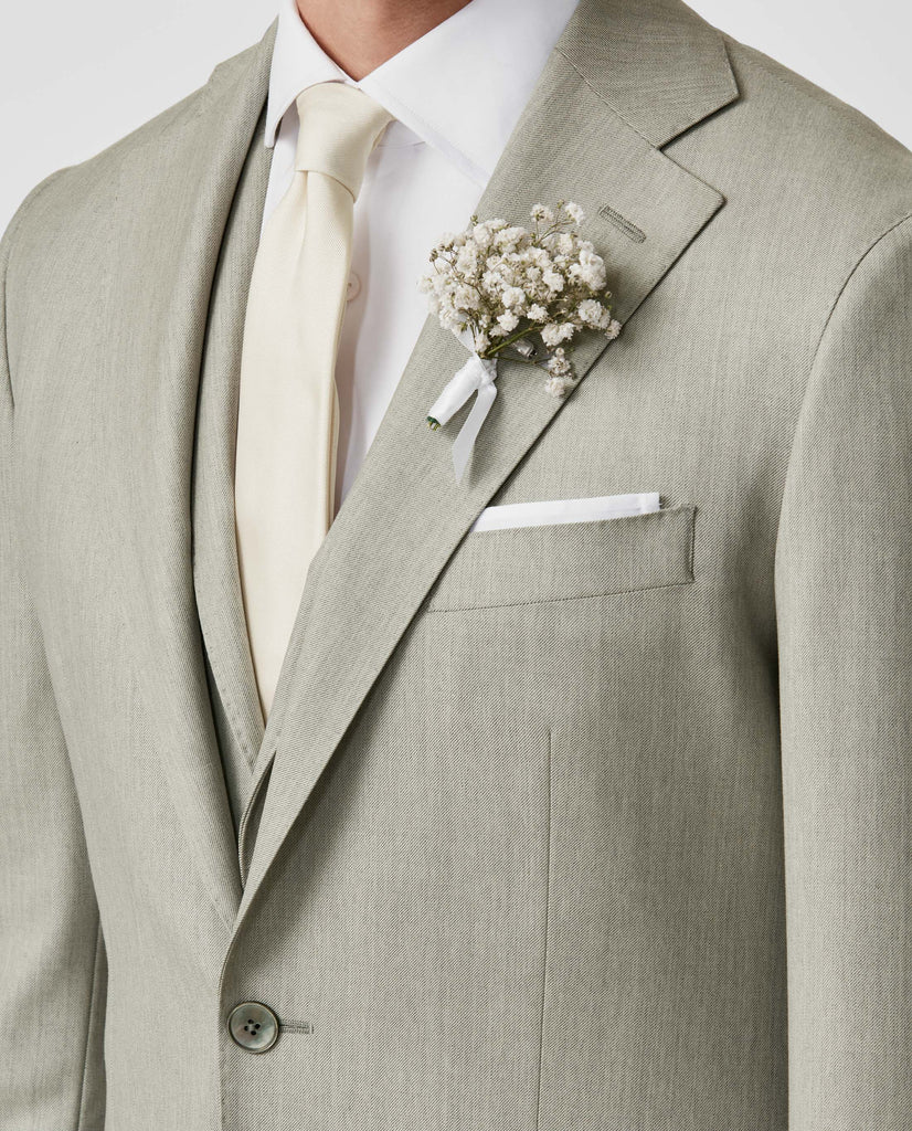 Angelico 365 Doppio Ritorto S130 Merino Wool Twill Smoke Grey Mélange