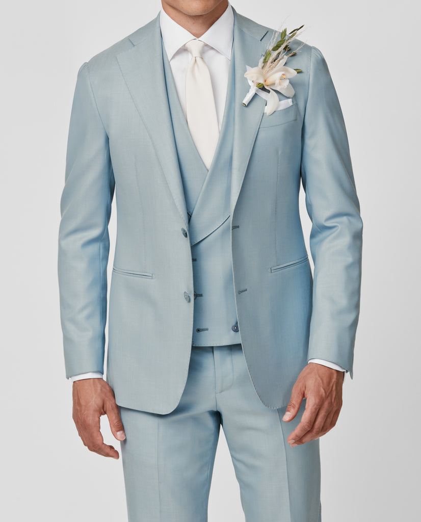 Angelico 365 Doppio Ritorto S130 Merino Wool Twill Light Blue