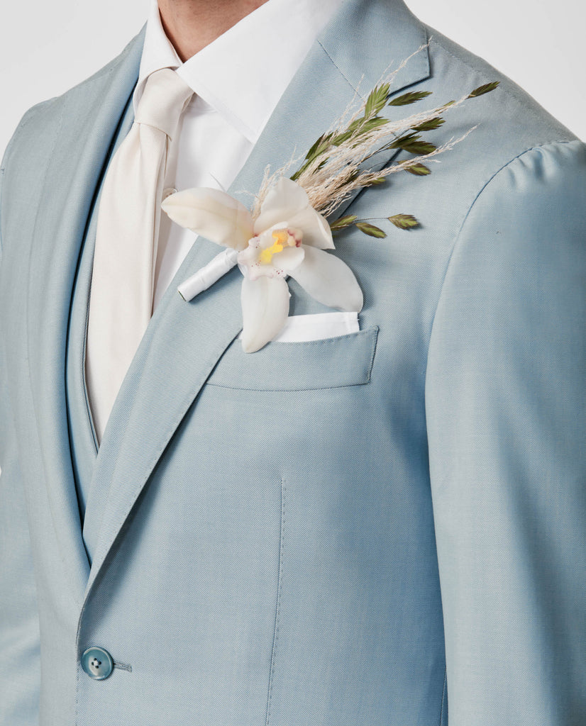 Angelico 365 Doppio Ritorto S130 Merino Wool Twill Light Blue