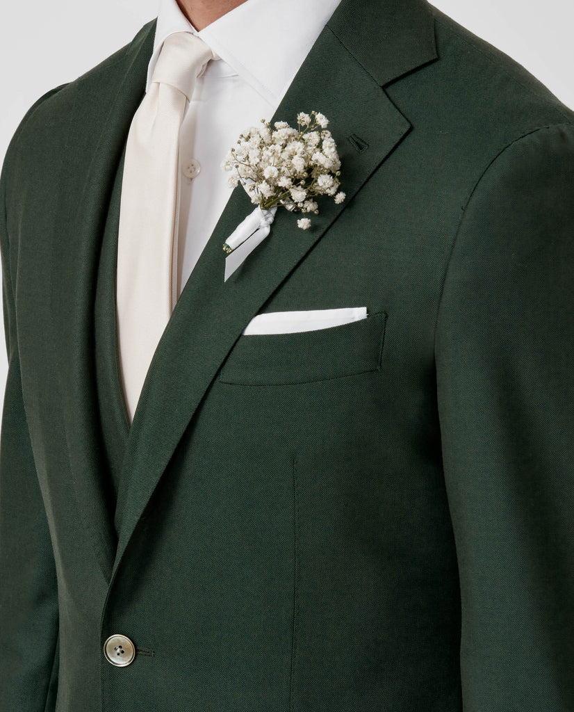 Angelico 365 Doppio Ritorto S130 Merino Wool Dark Green Twill