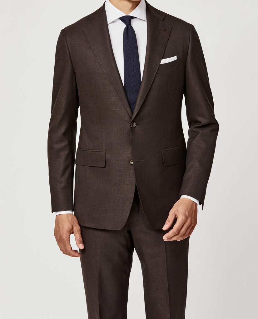 Angelico 365 Doppio Ritorto S130 Merino Wool Chocolate Brown Microweave