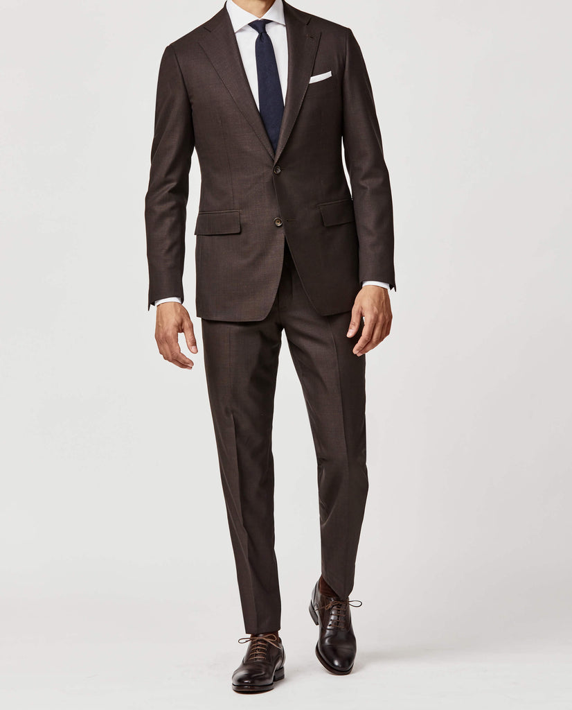 Angelico 365 Doppio Ritorto S130 Merino Wool Chocolate Brown Microweave