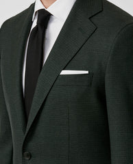 Angelico 365 Doppio Ritorto S130 Merino Wool Forest Green with Subtle Check