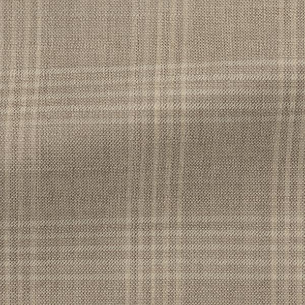 Angelico 365 Doppio Ritoto S130 Merino Wool Sand with Beige Check