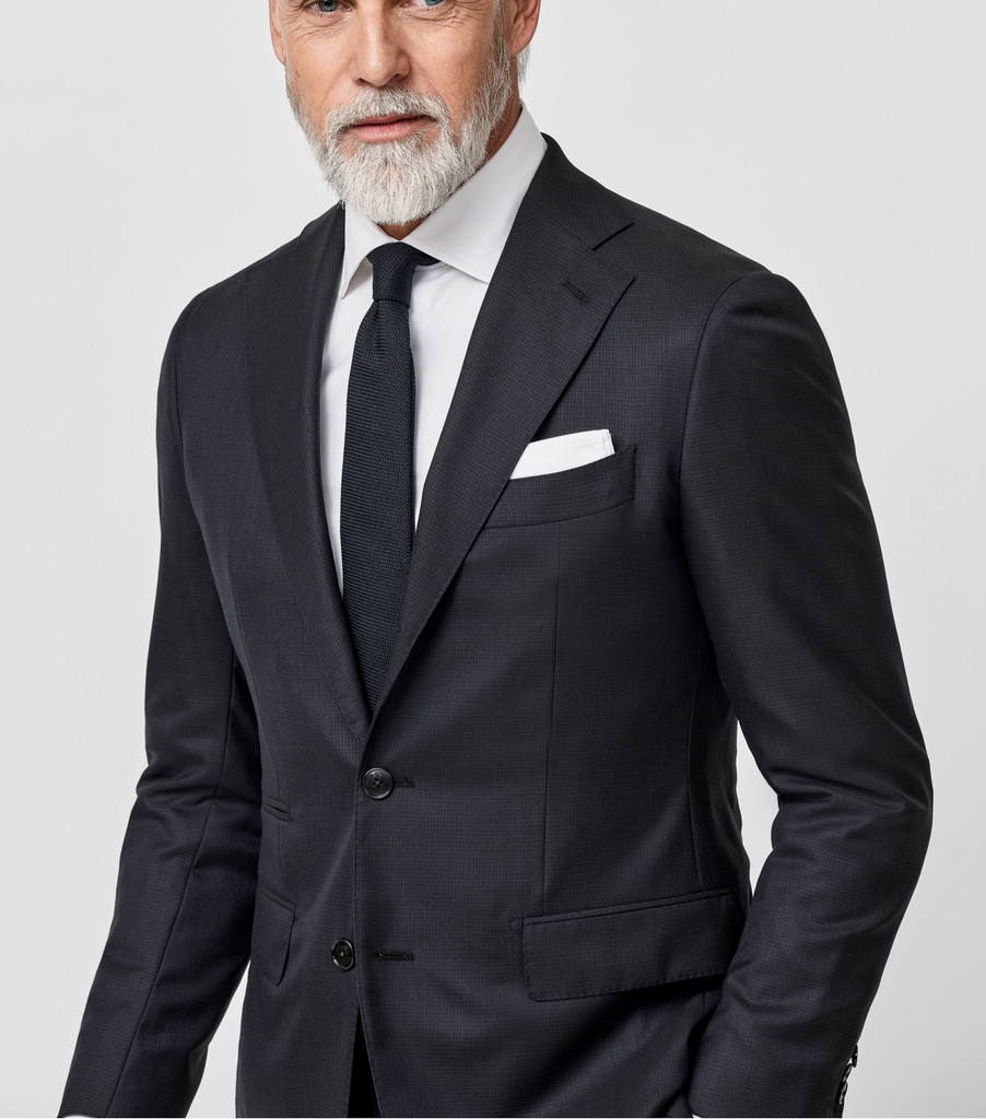 Angelico 365 Doppio Ritorto S130 Merino Wool Dark Green Micro Check