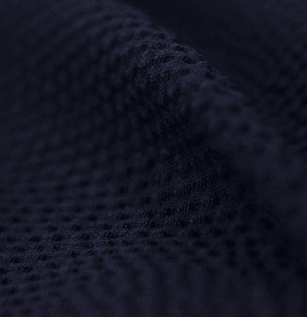 Fratelli Tallia di Delfino ARCHIVIO 1903 Navy Pure Lightweight Tropical Merino Wool Seersucker