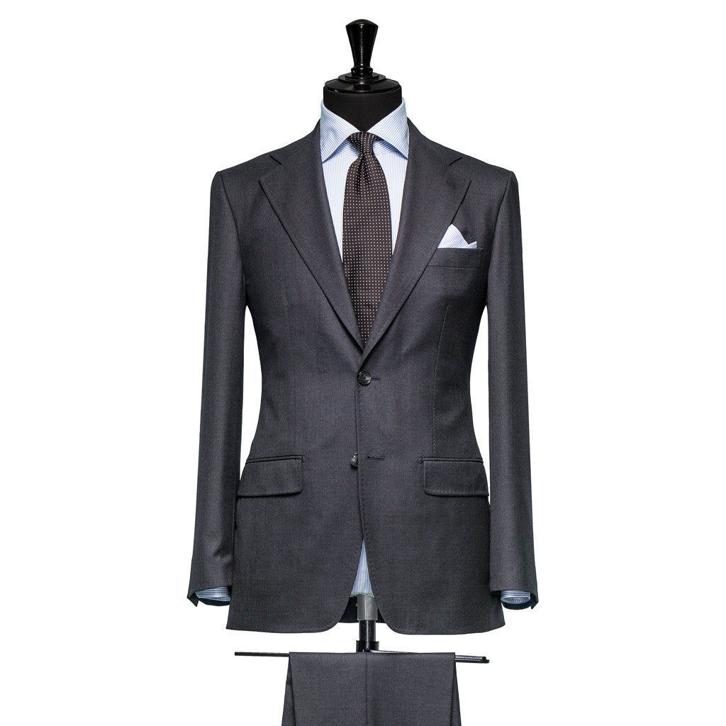 Barberis Canonico 365 Essentials Merino Wool Charcoal Grey Twill