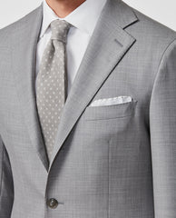 Filarte 365 Collection Light Grey S100 Merino Doppio Ritorto Wool Plain Weave