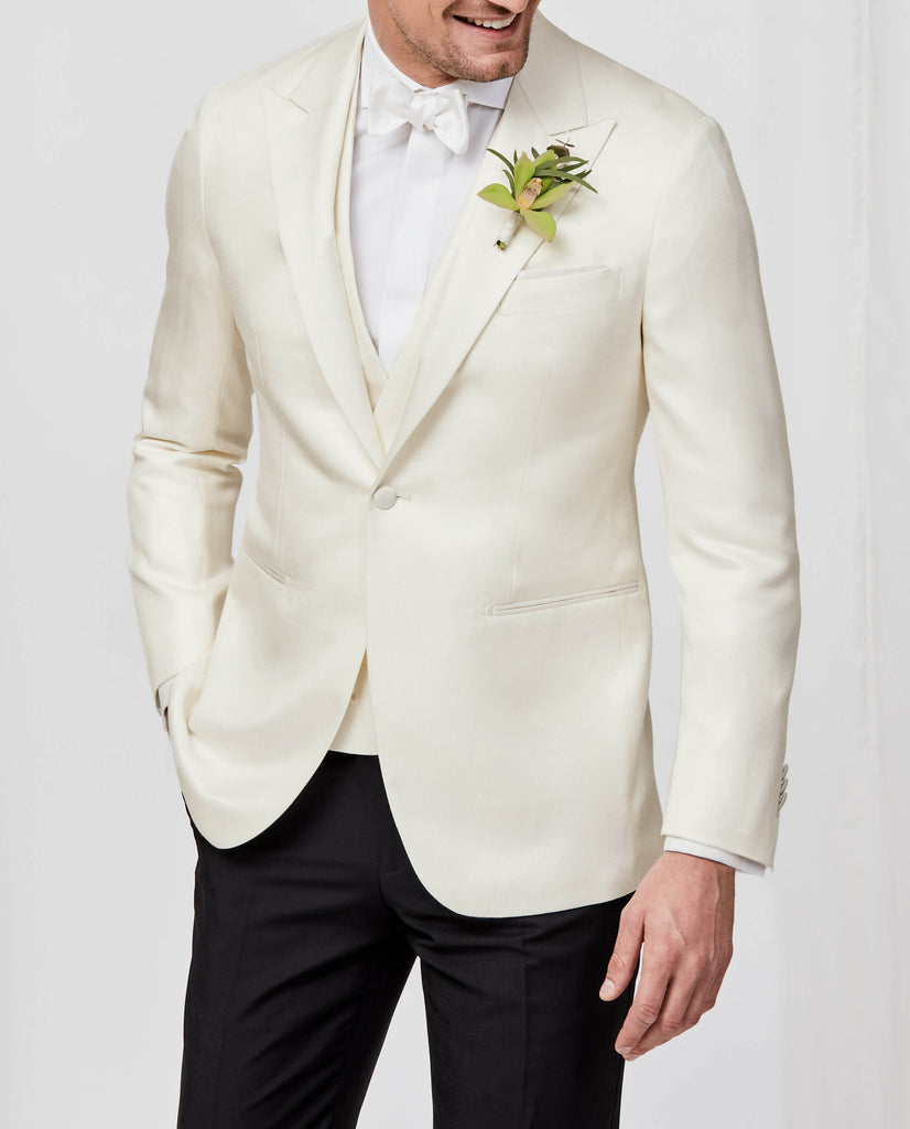 Huddersfield Off White Soft Pure Bamboo Basketweave Jacket