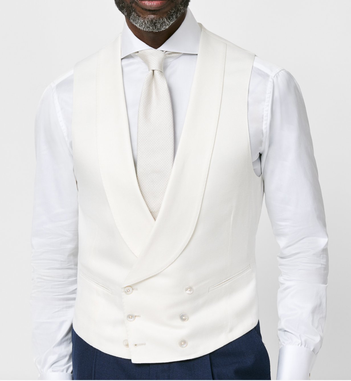 Huddersfield Off White Soft Pure Bamboo Basketweave Waistcoat