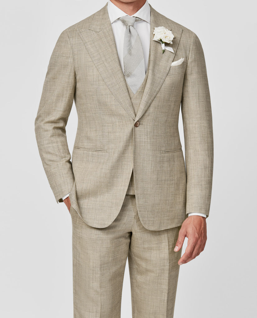 Loro Piana SUMMERTIME Beige Tropical Wool, Silk & Linen
