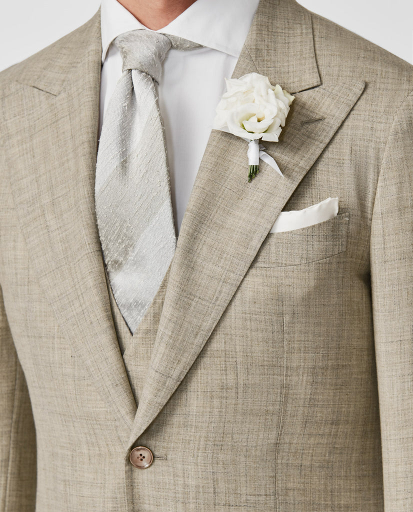 Loro Piana SUMMERTIME Beige Tropical Wool, Silk & Linen