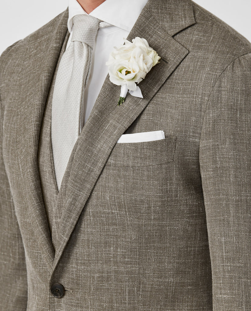 Loro Piana SUMMERTIME Taupe Tropical Wool, Silk & Linen