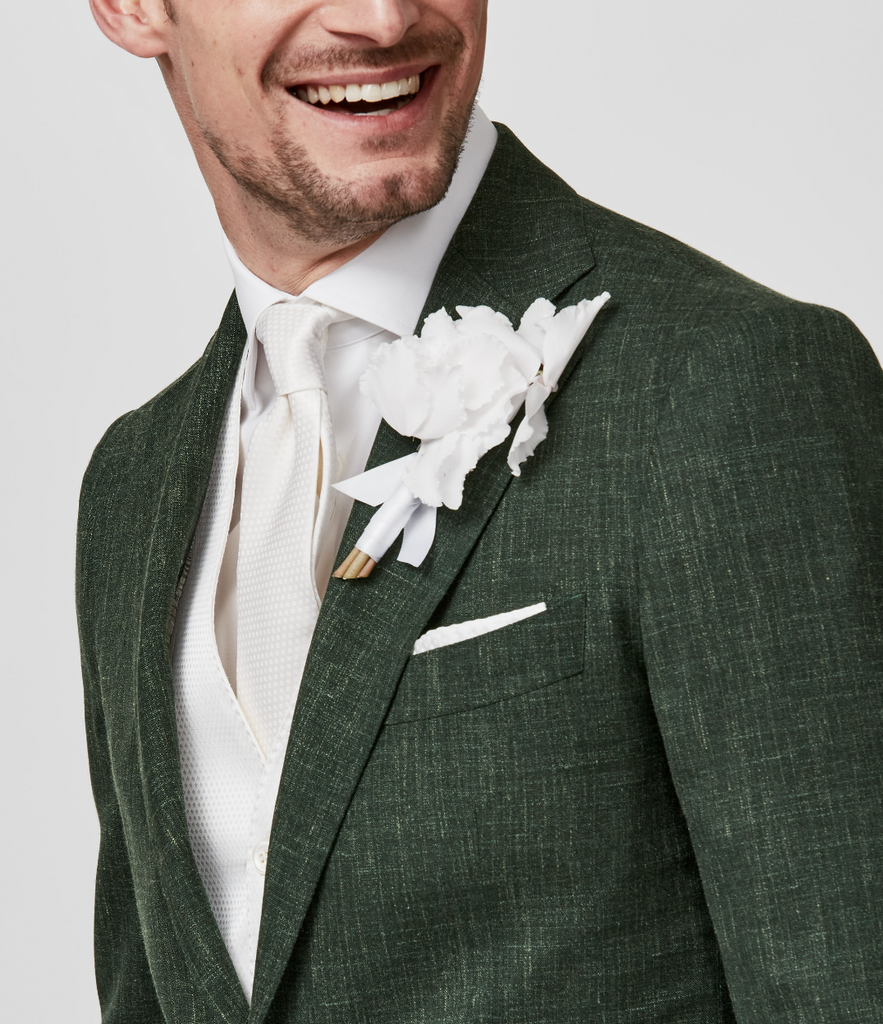 Loro Piana SUMMERTIME Dark Green Light Wool, Silk & Linen Tropical