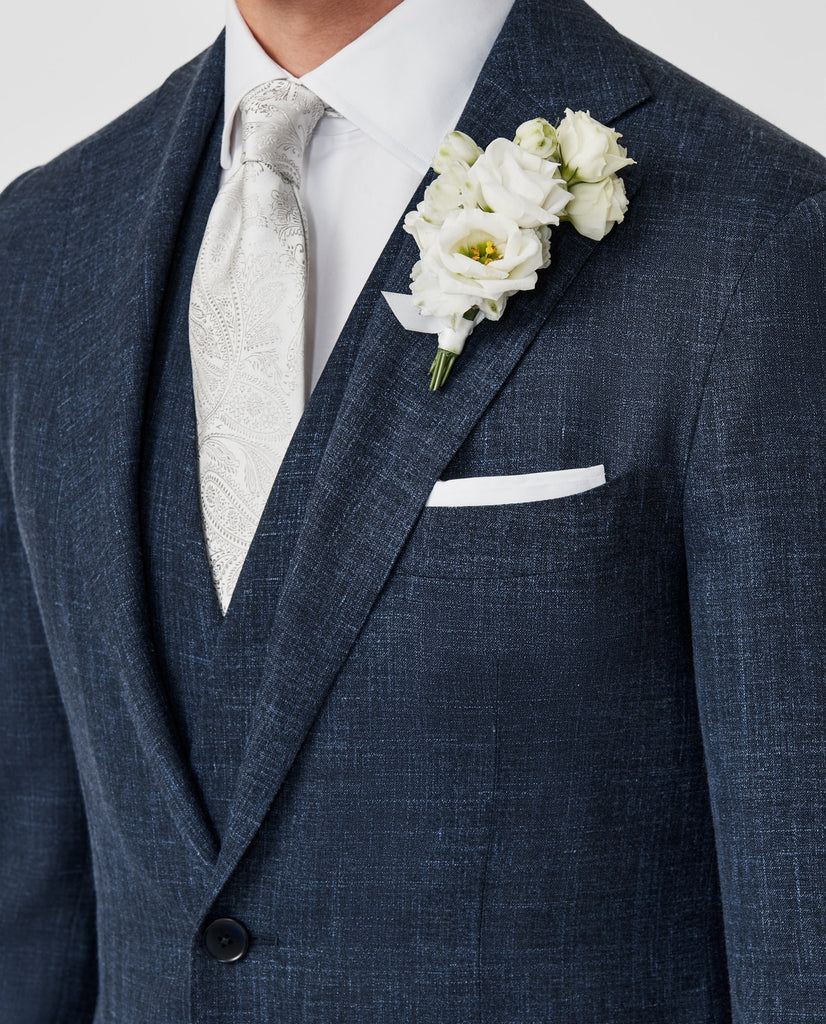 Loro Piana SUMMERTIME Storm Blue Wool, Silk & Linen Tropical